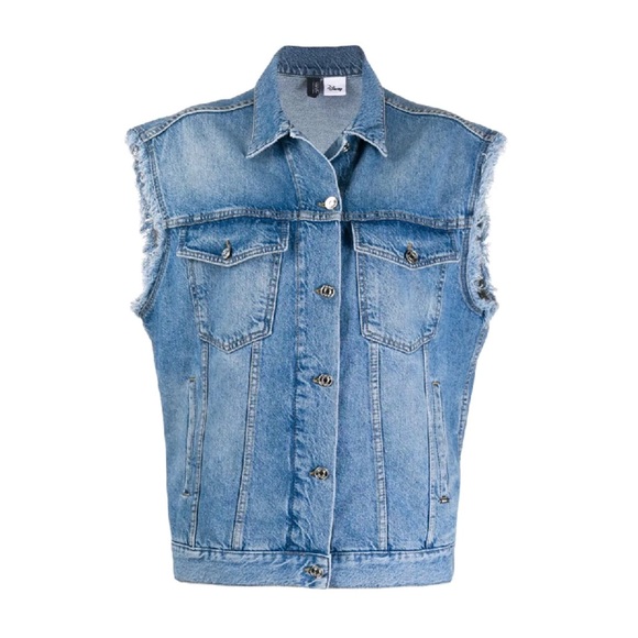 New! Rare LIU JO Disney Minnie Mouse Oversized Denim Vest - Picture 3 of 13